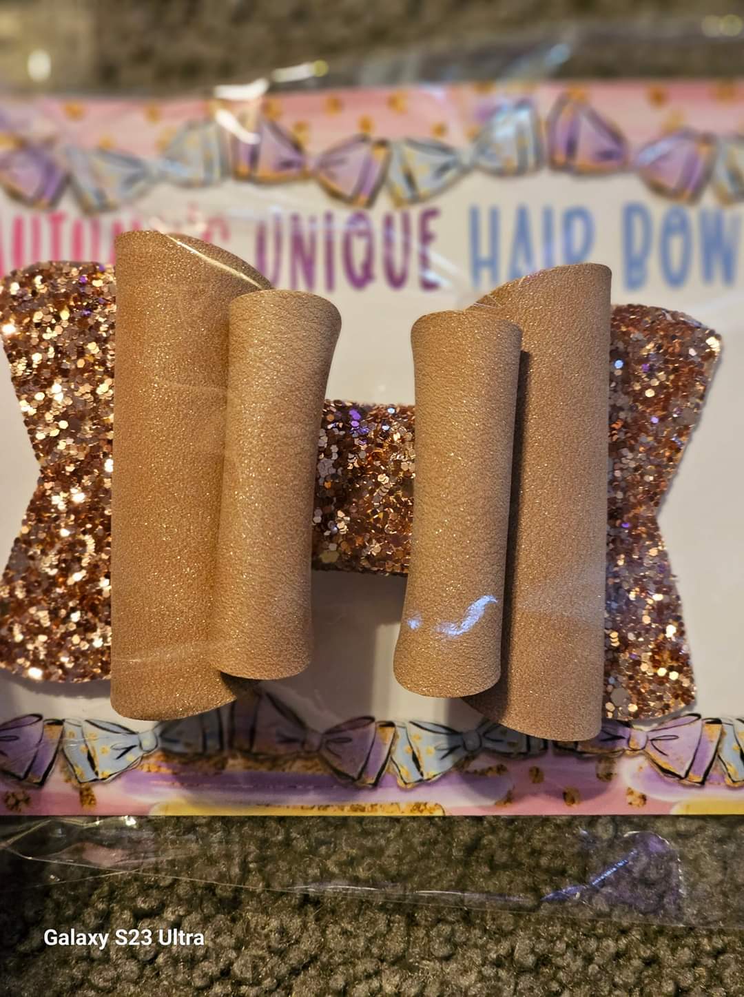 4in tan suede/glitter