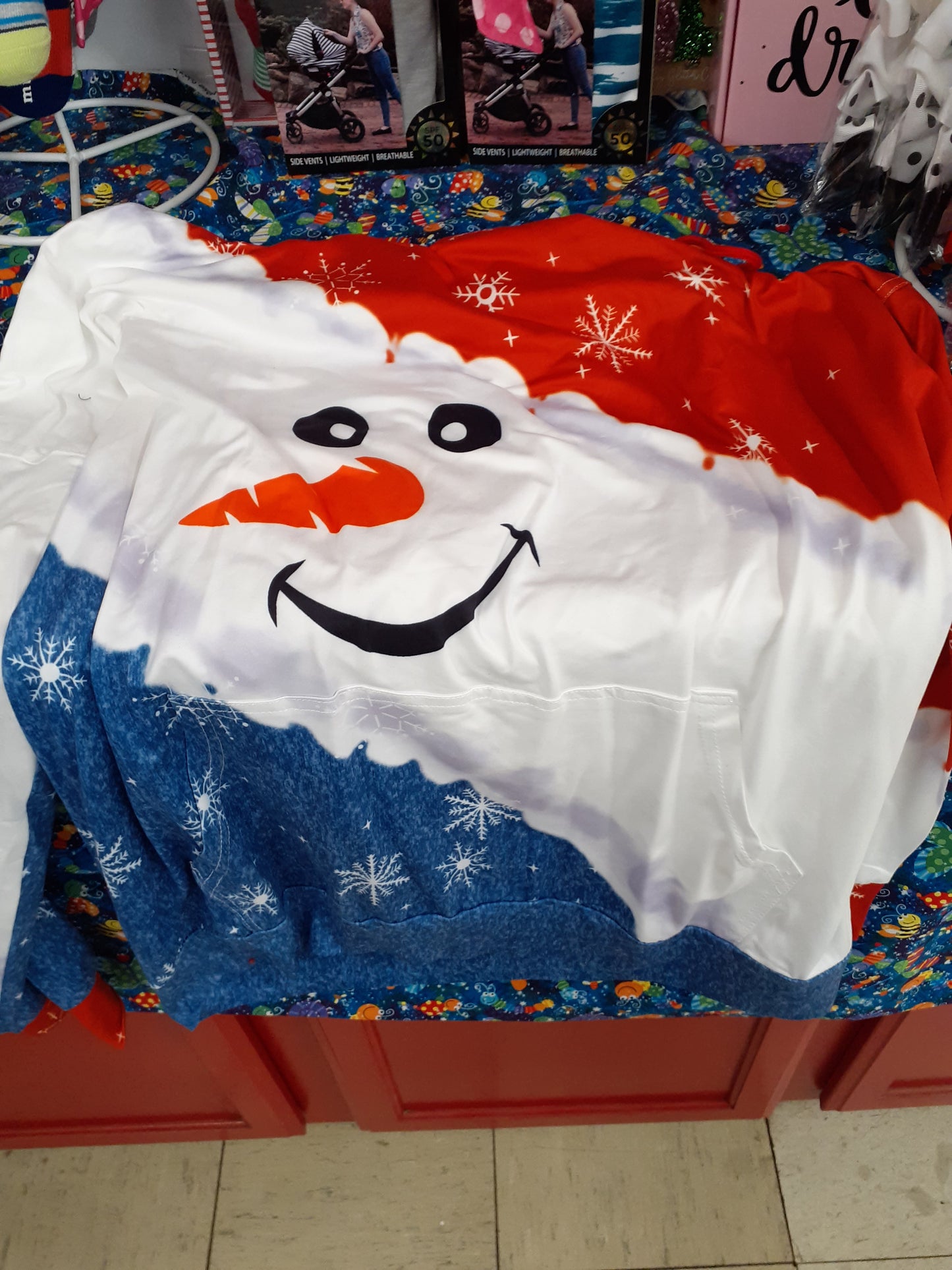 Snowman hoodie top