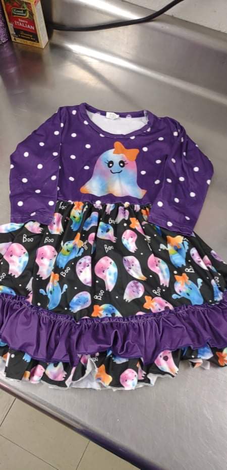 Ghost Tye Dye Twirled Dress