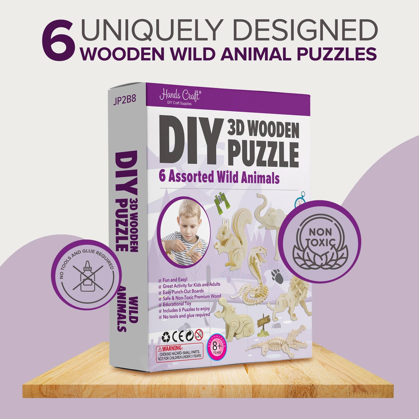 3D Wooden Puzzle Bundle Pack: Wild Animals