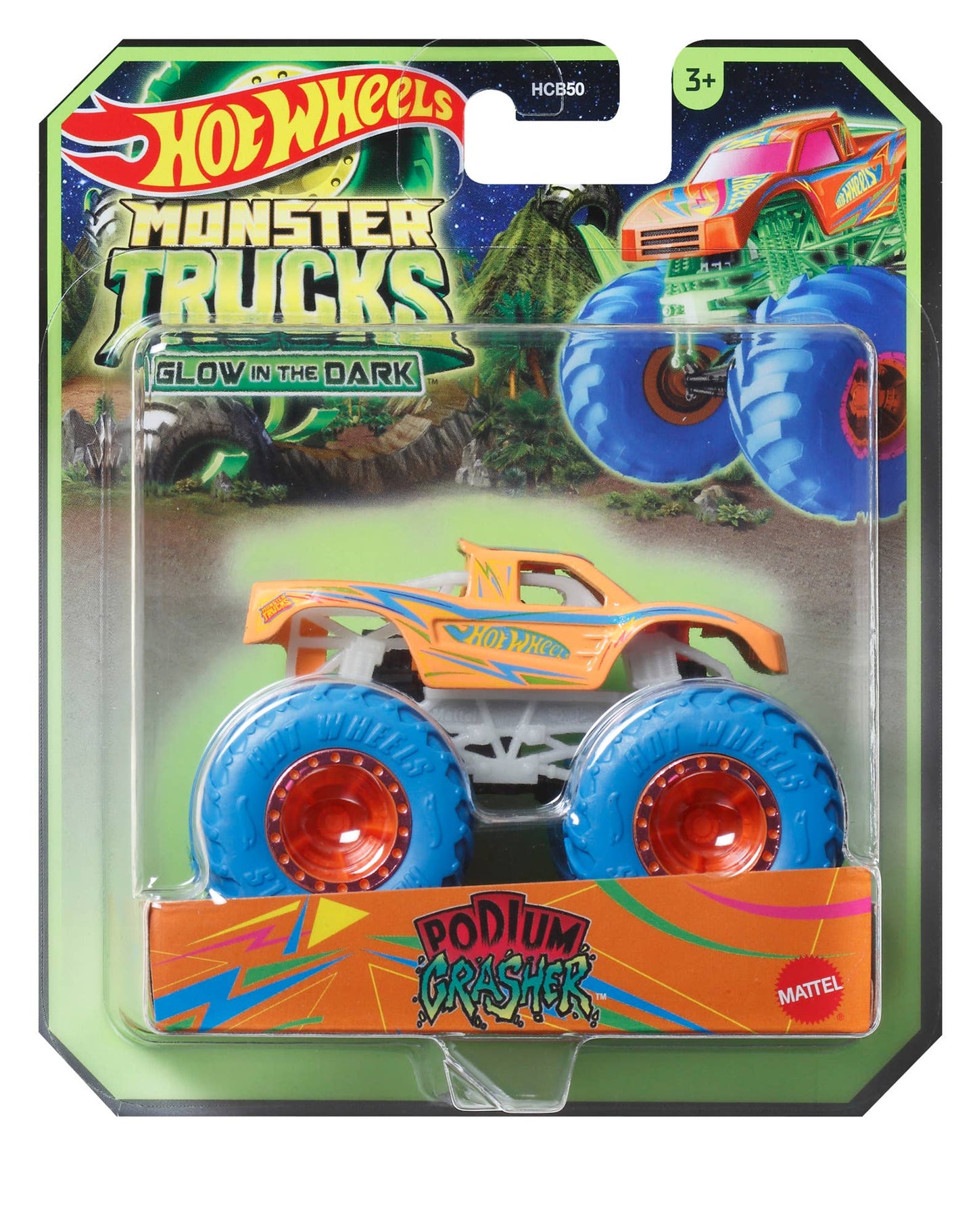 Mattel Hot Wheels Glow In The Dark Monster Trucks