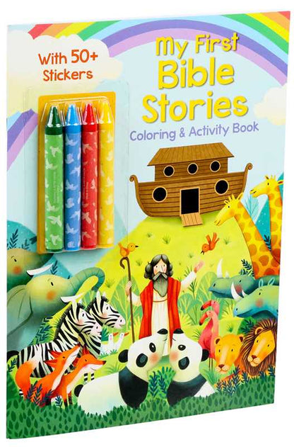 My First Bible Stories Coloring & Activity Book with 4 Crayons and 50+ Stickers by Editors of Silver Dolphin Books