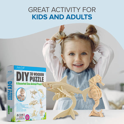 3D Wooden Puzzle Bundle Pack: Sea Animals