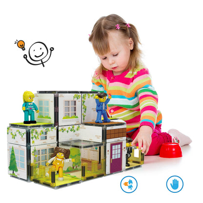 Family Homestead Doll House Double Sided Magnet Tile Playset