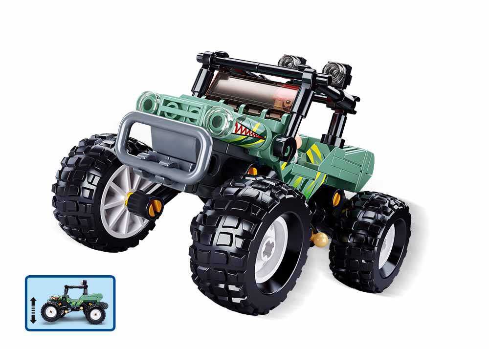 Off-Road Green Monster Truck Building Brick Kit (155 pcs)