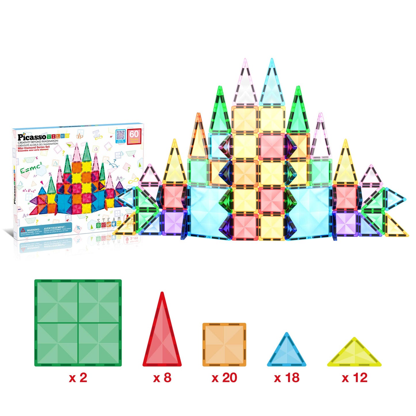 Mini Diamond 60pc Magnetic Tileset