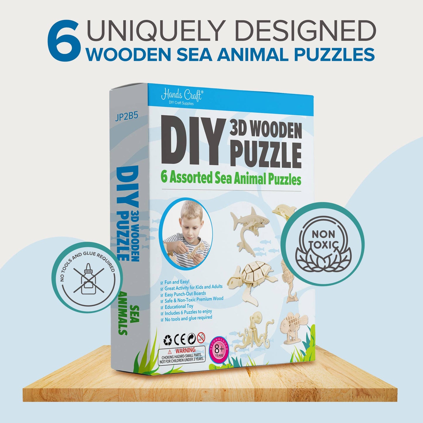 3D Wooden Puzzle Bundle Pack: Sea Animals