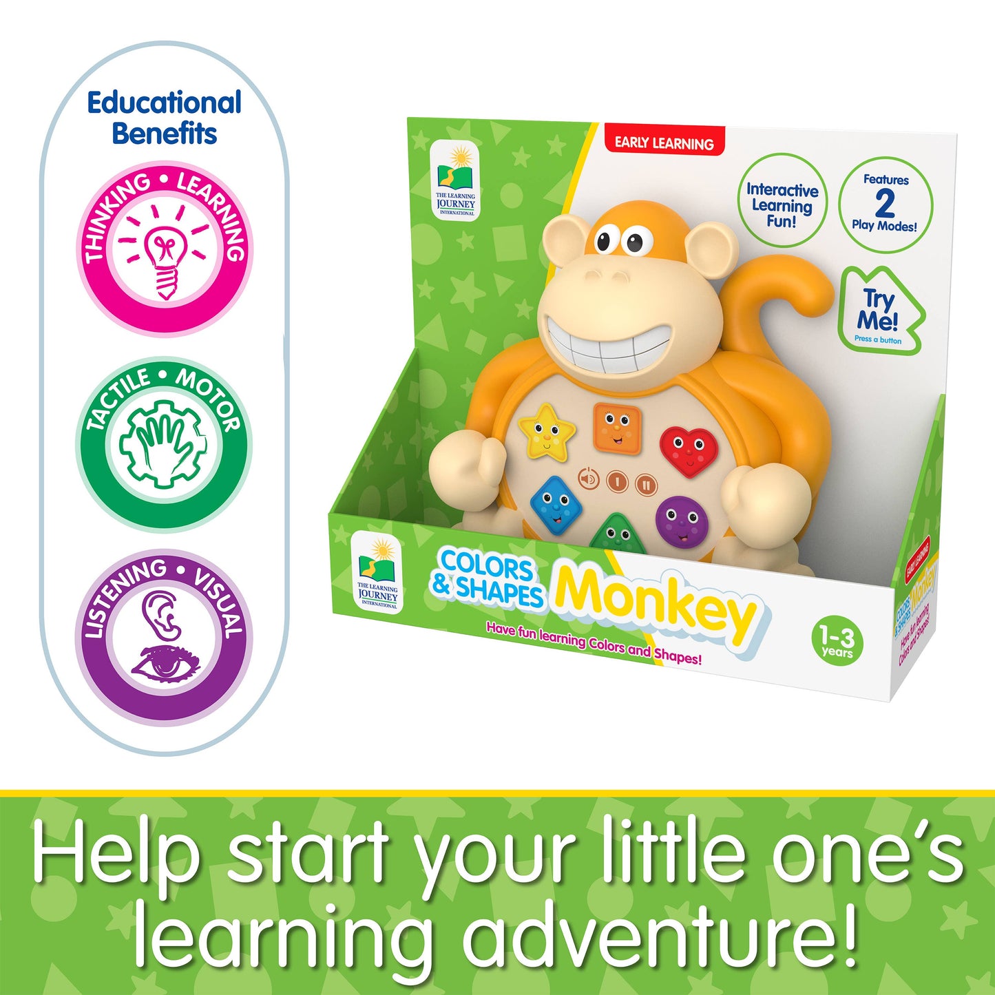 Colors & Shapes Monkey - Early Learning Animals (NEW!)