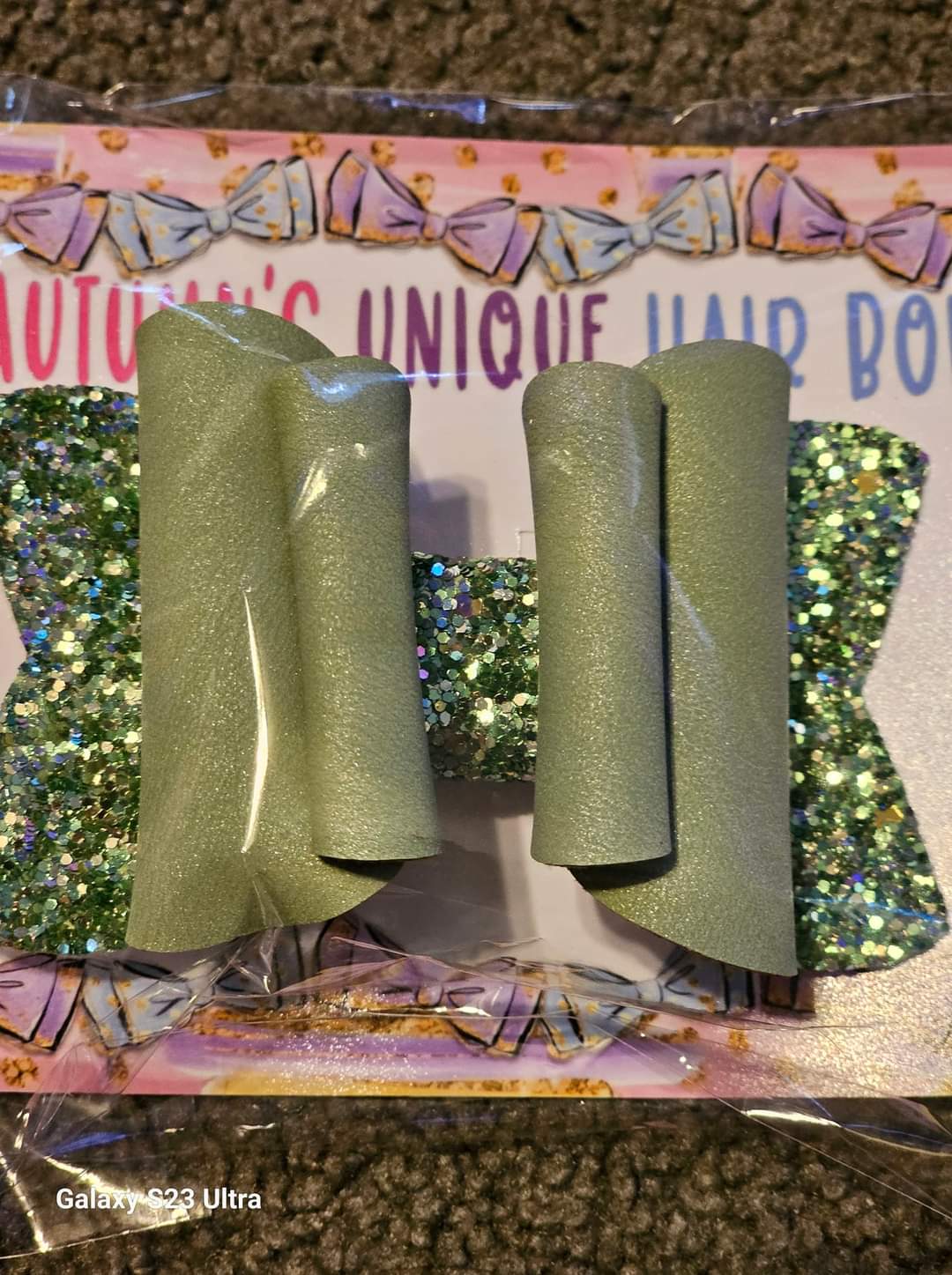 4in green suede/glitter