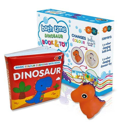 Color Changing Bath Time Book and Toy Set - Dinosaur