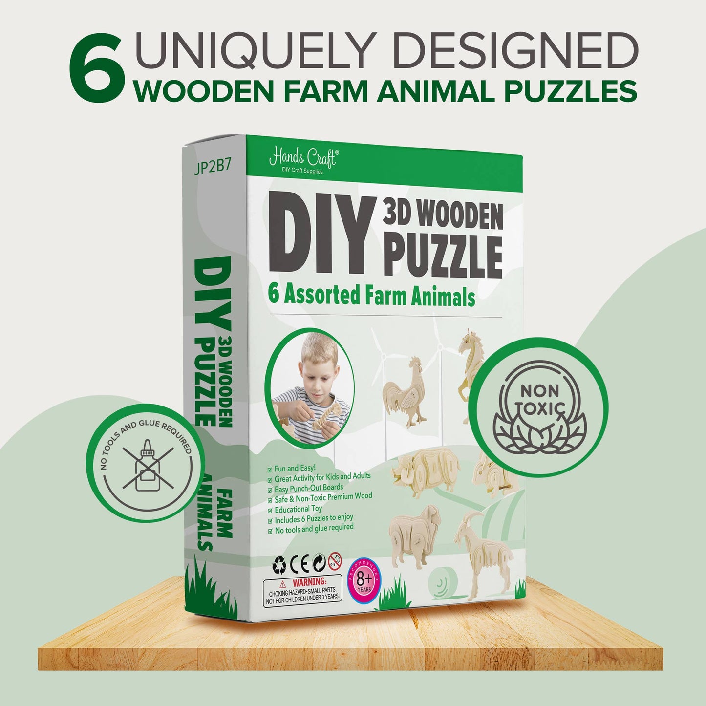 3D Wooden Puzzle Bundle Pack: Farm Animals