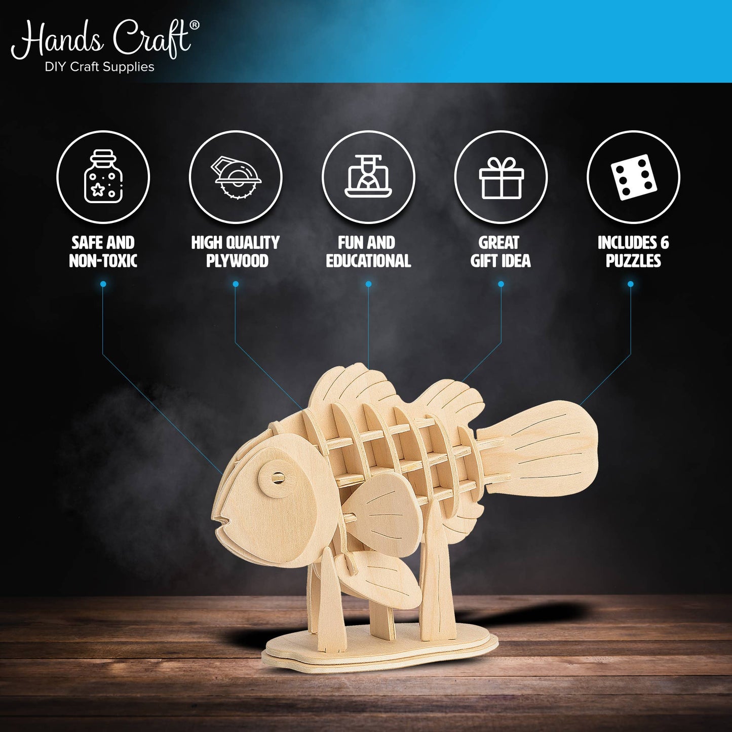 3D Wooden Puzzle Bundle Pack: Sea Animals