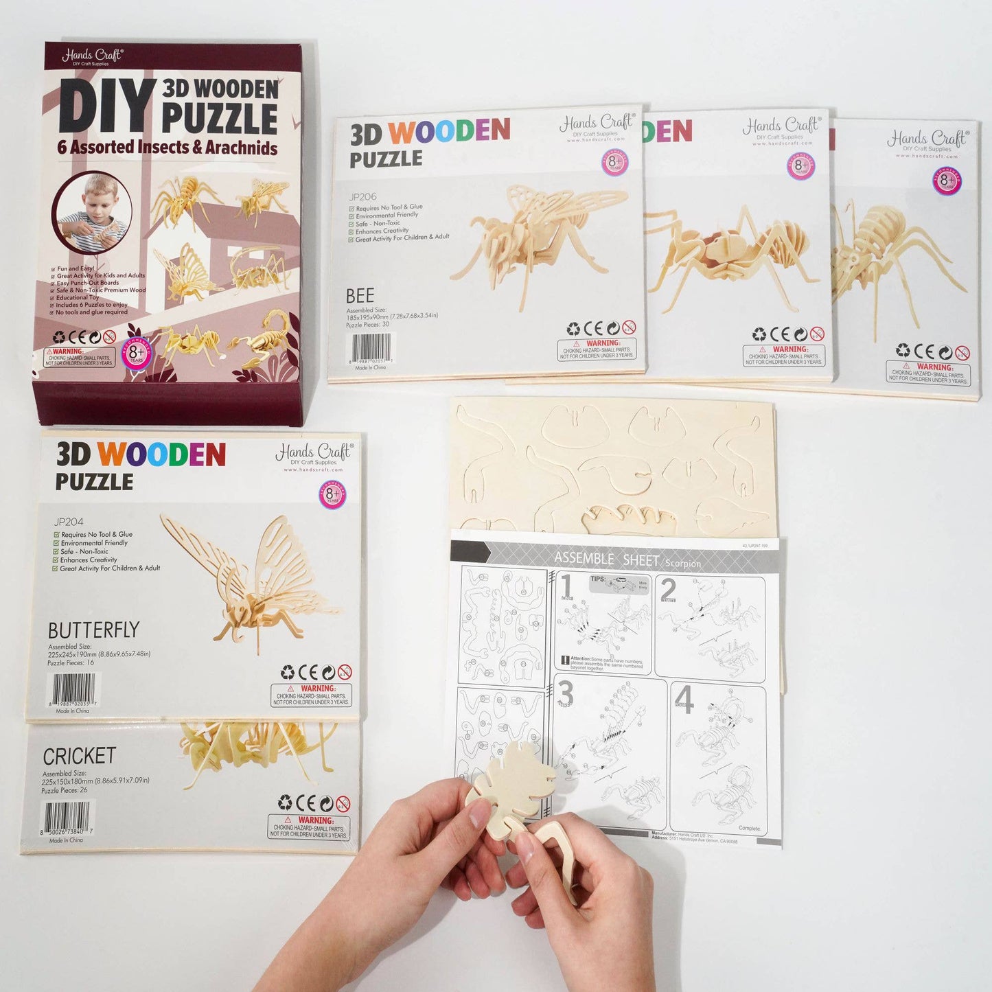 3D Wooden Puzzle Bundle Pack: Insects & Arachnids