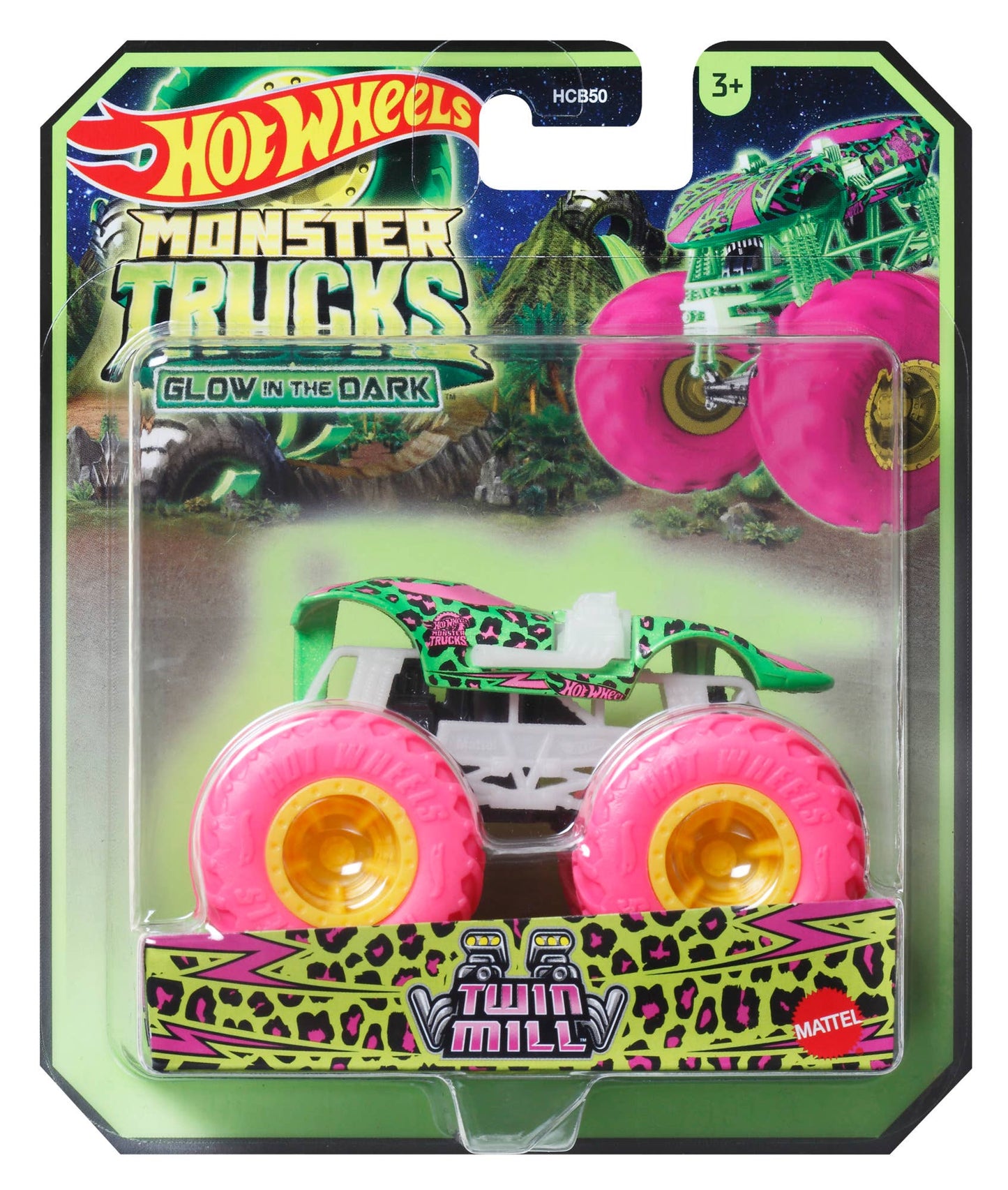 Mattel Hot Wheels Glow In The Dark Monster Trucks