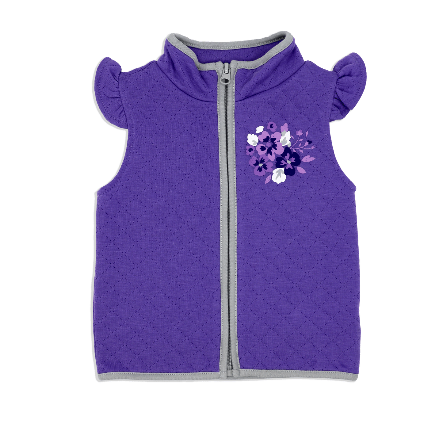 3 Piece Vest Set: Purple Floral
