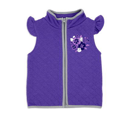 3 Piece Vest Set: Purple Floral