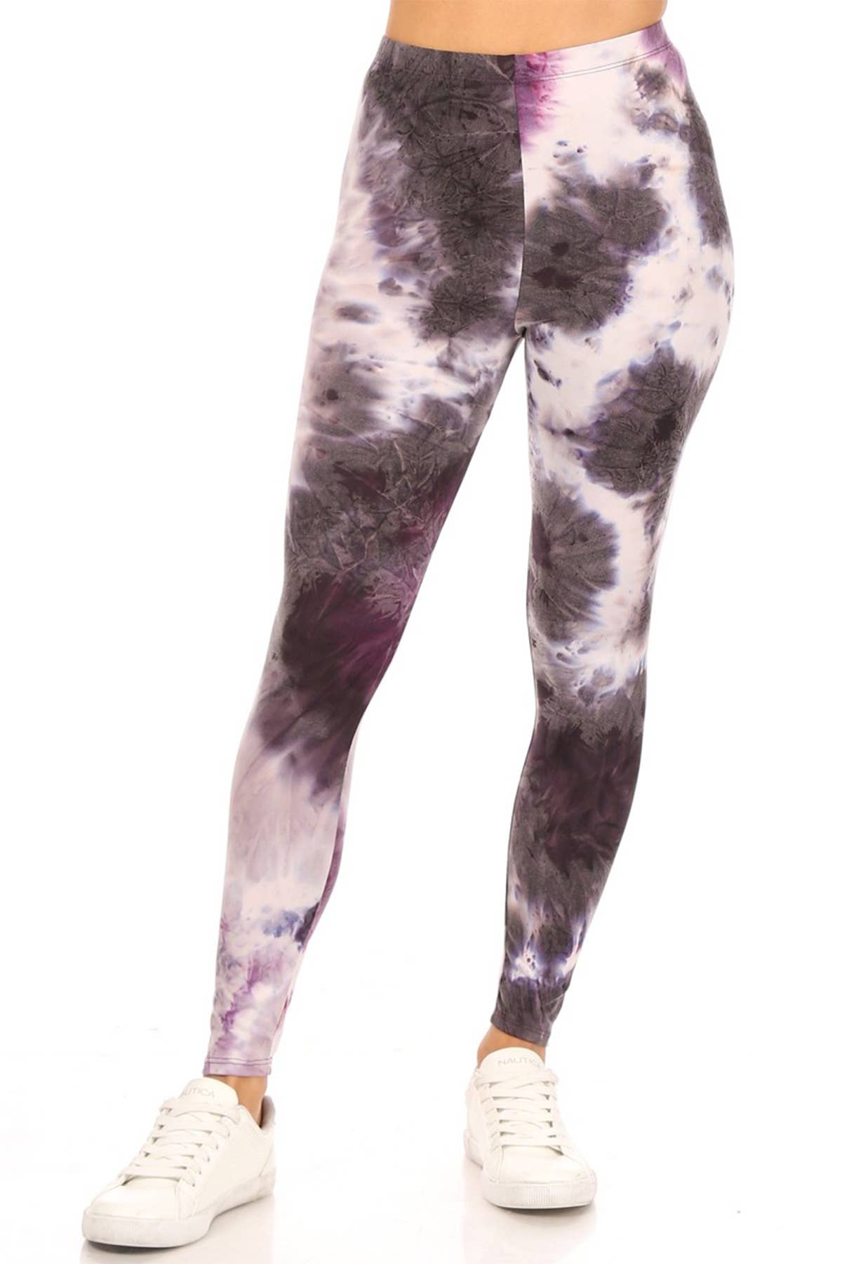 Ladies Purple Tye Dyed Legging