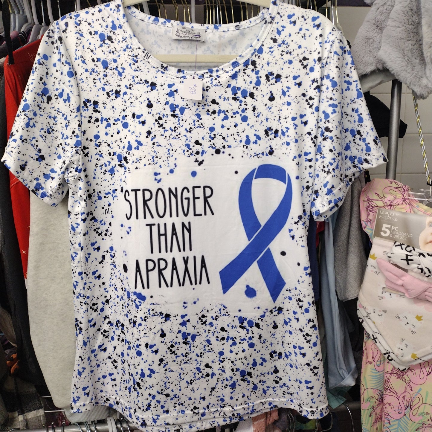 BLue/White Apraxia Adult Shirt