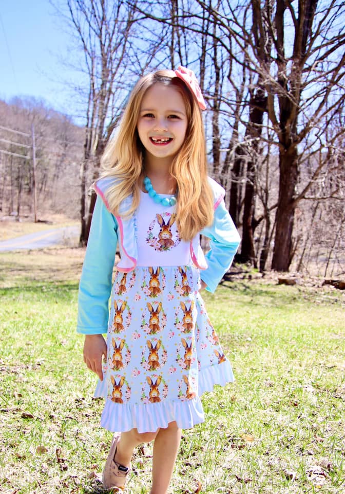 Mint Bunny Twirl Dress