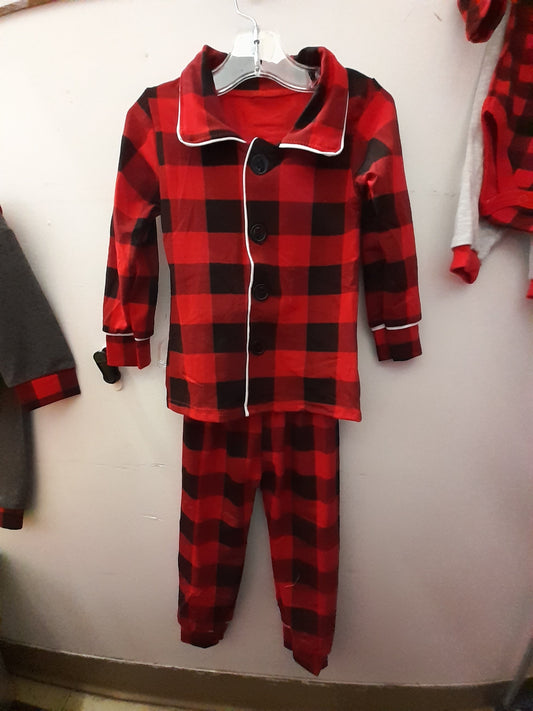 Red and Black Plaid Checkered Pajamas