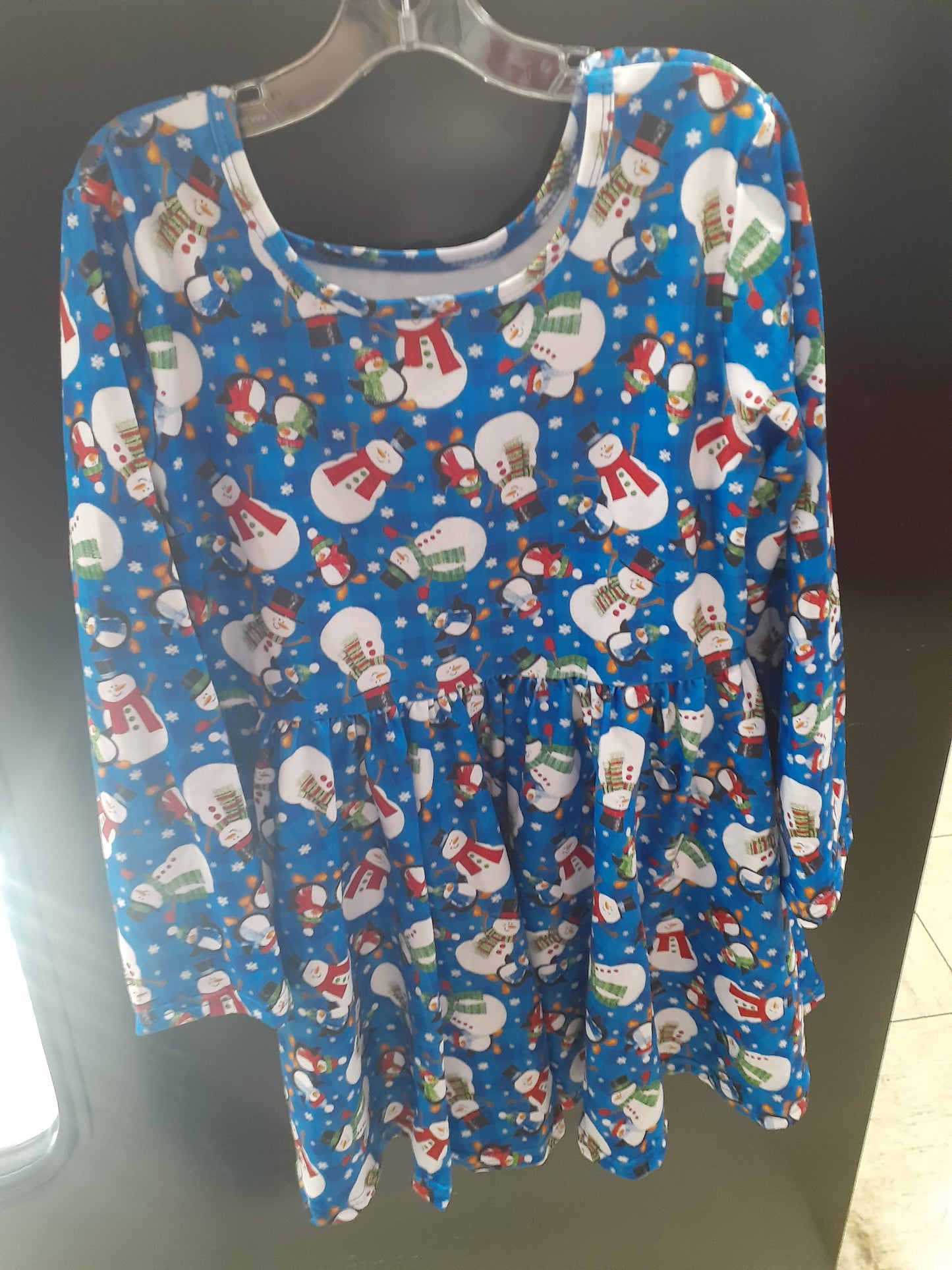 Snowman LS Twirl Dress