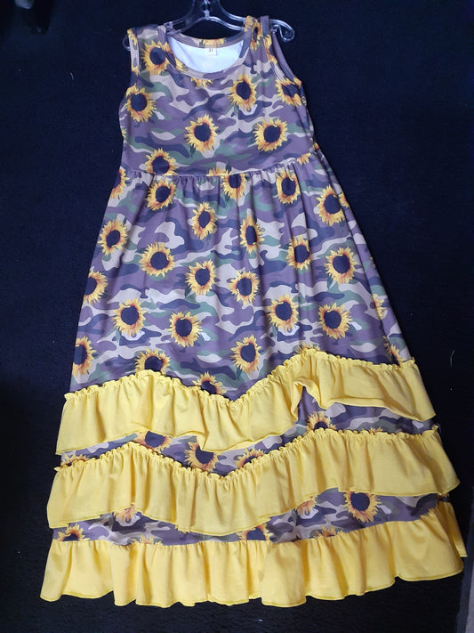 Sunflower Camo Floor Length Dress