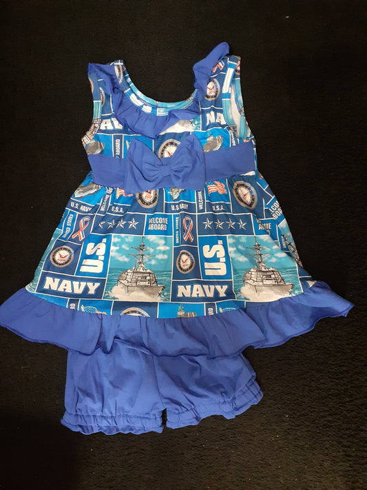 Navy Dress B with Bloomers