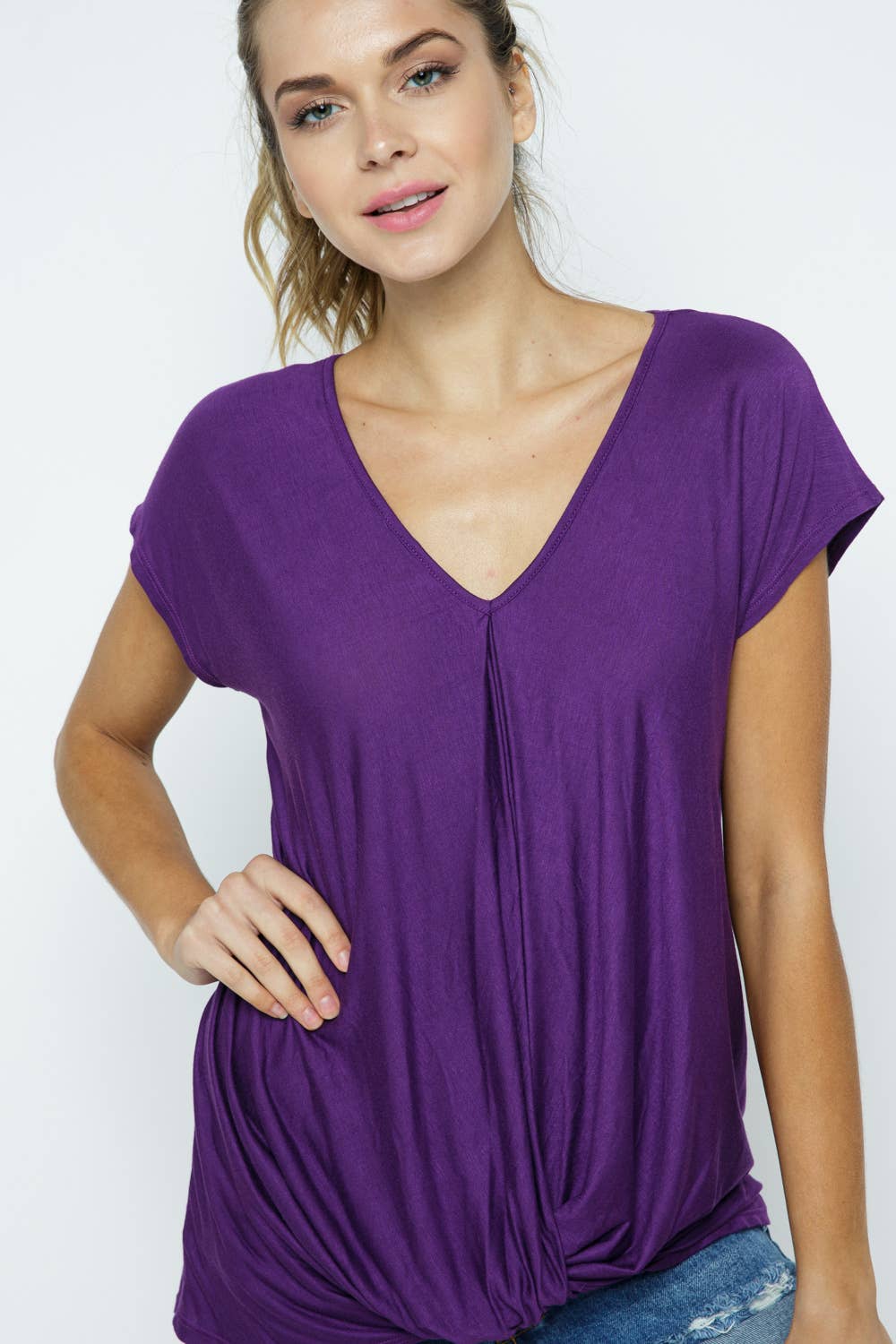 Front Twist Top Purple