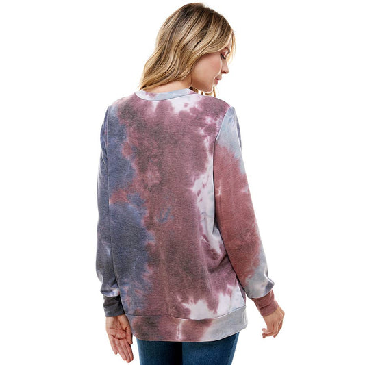 Maroon Tie Dye Boy Friend Tunic