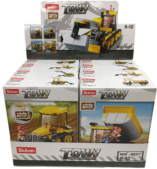 4-in-1 Construction Display Set, Building Bricks x2 of each