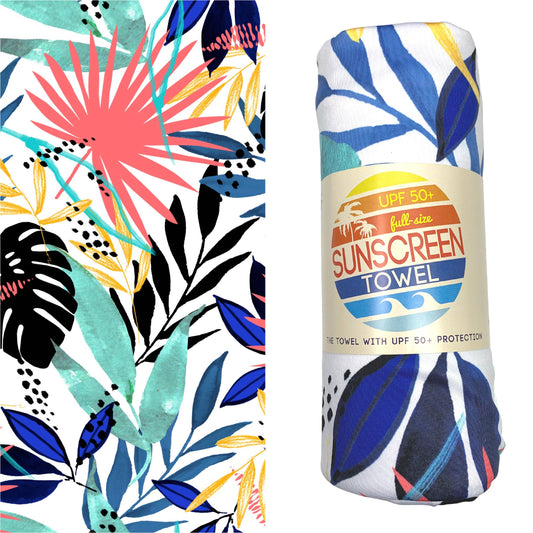 Full Size UPF 50+ Sunscreen Towel (Tropical Paradise)