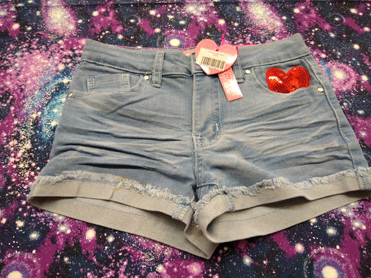 Sequin Heart Shorts