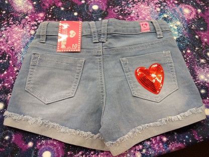 Sequin Heart Shorts