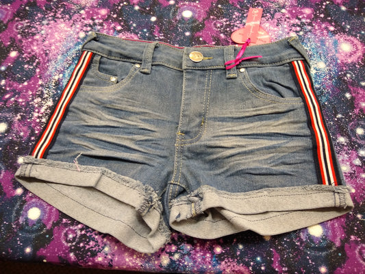 Indigo Denim Stripe Shorts