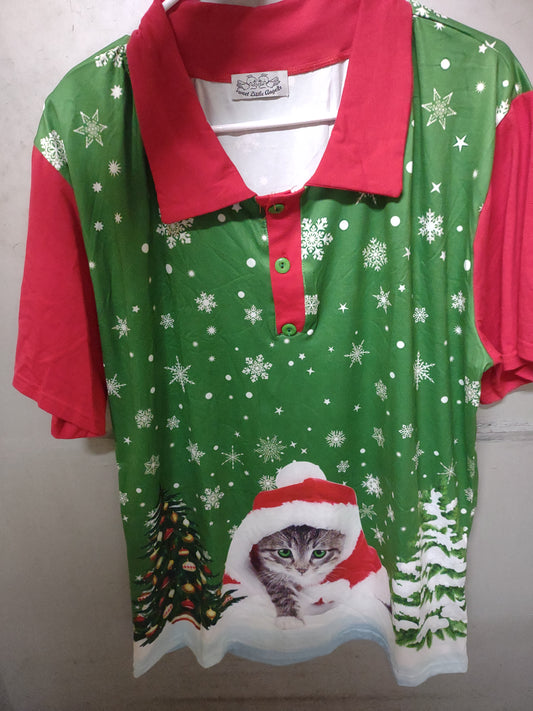 Meowy Christmas Polo Shirt