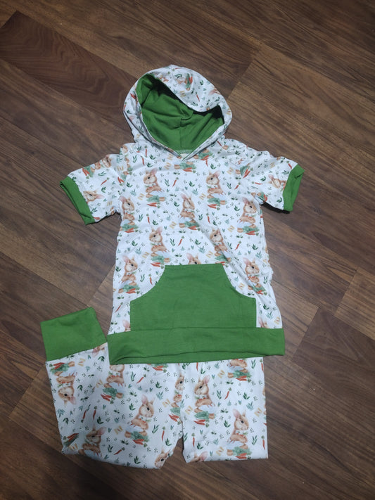 Green Bunny Hooded outfit