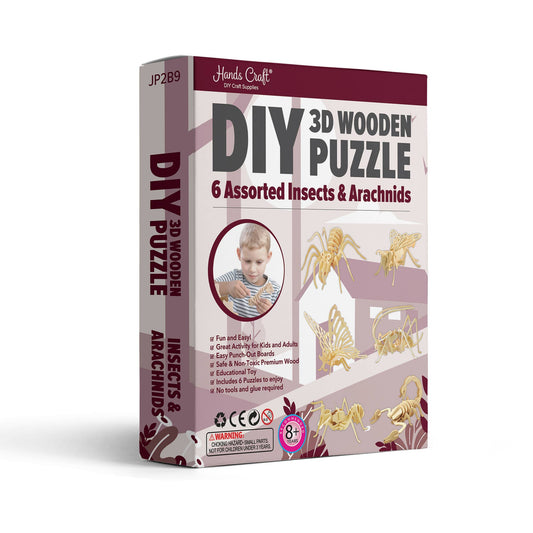 3D Wooden Puzzle Bundle Pack: Insects & Arachnids