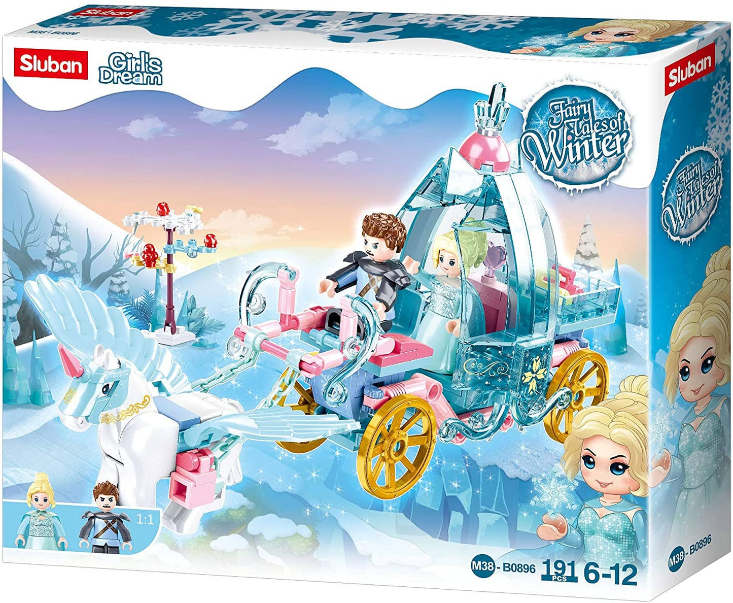 Girl's Dream Winter Carriage Building Brick Kit (191 pcs)