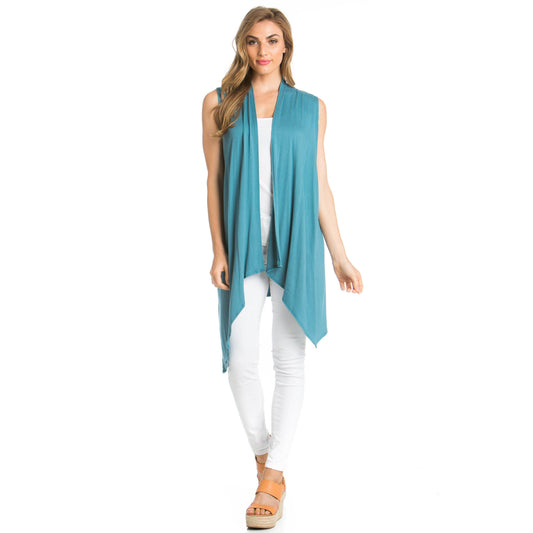 Lightweight Sleeveless Open Front Cardigan