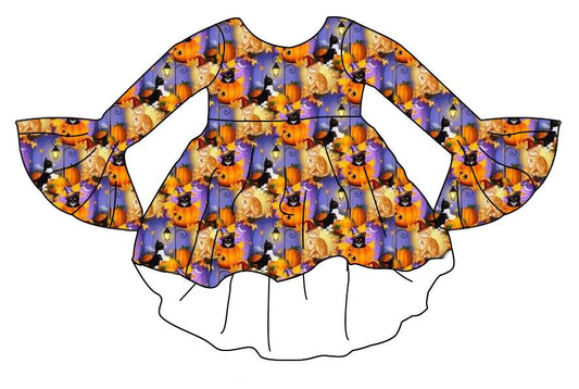 Pumpkin Cat Skirted Shirt