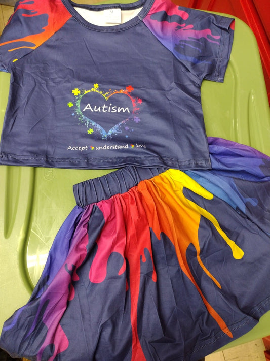 Autism Skirt and Top outfit