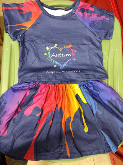 Autism Skirt and Top outfit